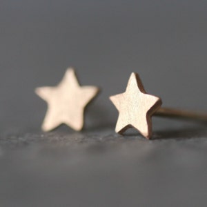 Tiny Star Stud Earrings in 14k Gold image 1
