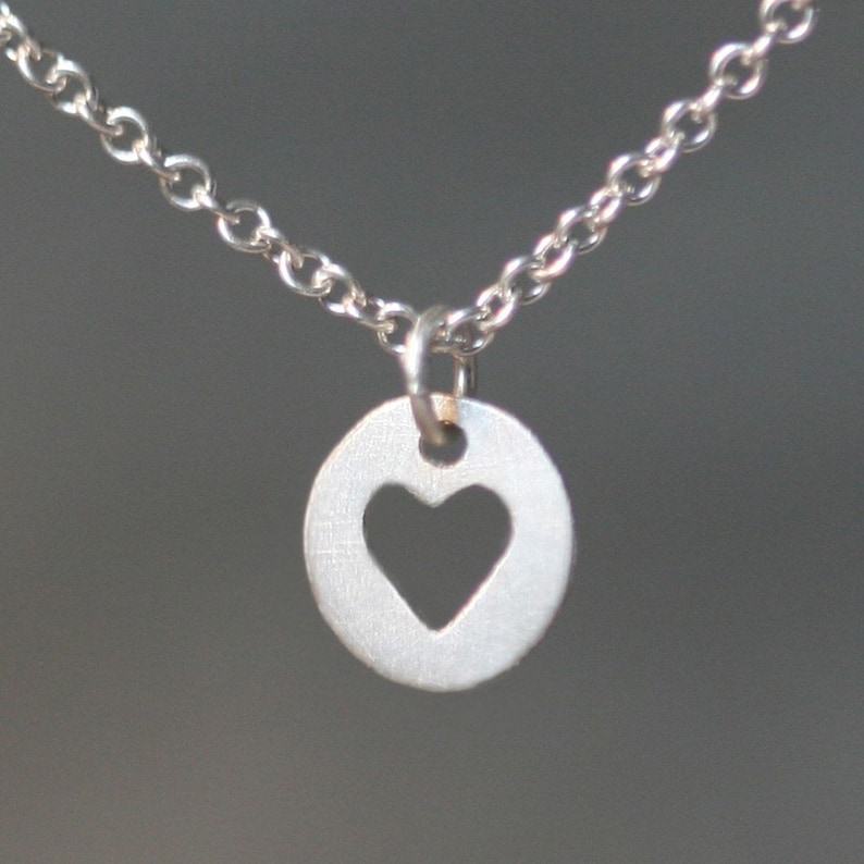 Heart Cutout Necklace in Sterling Silver Etsy