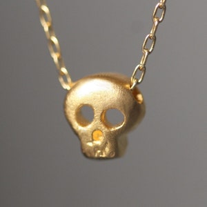 Baby Skull Necklace in 18K Gold Plate image 1