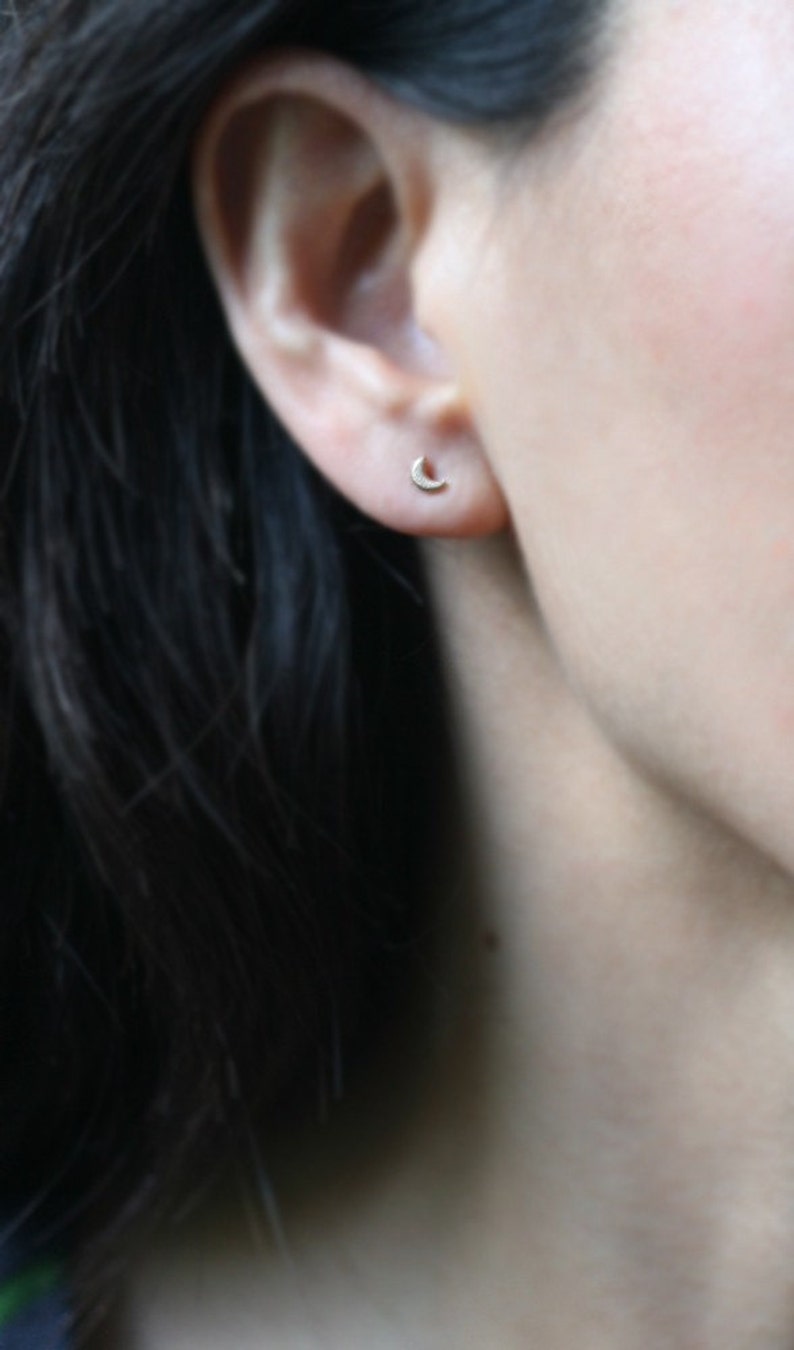 tiny moon earrings