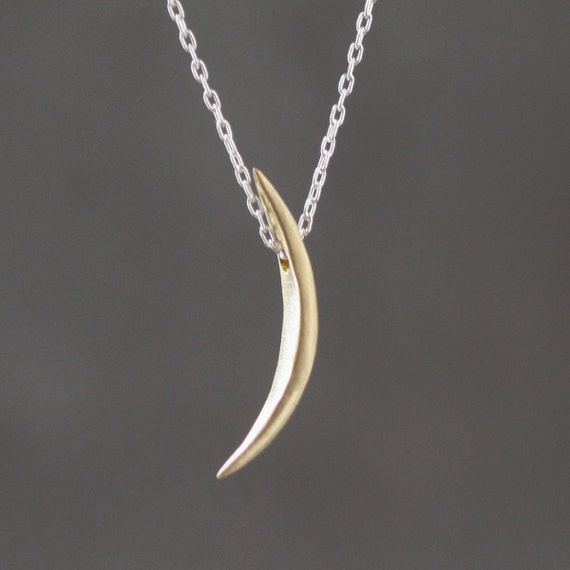 Long Crescent Moon Necklace - Etsy