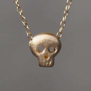 Baby Skull Necklace in 14k Gold