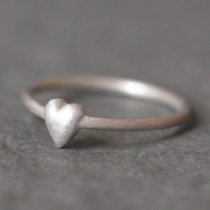 Tiny Puffy Heart Ring in Sterling Silver - Etsy