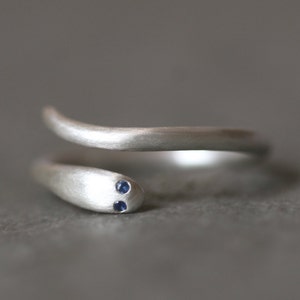 Baby Snake Ring in Sterling Silver with  Gemstones