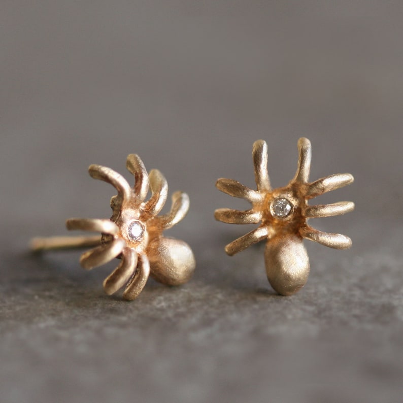 Tiny Spider Earrings image 1
