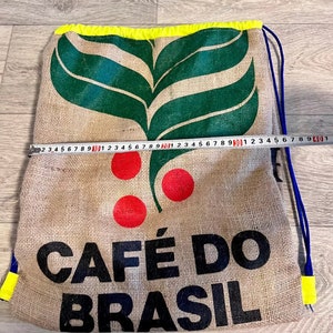 Handcrafted backpack made of coffee jute.Tote bag. image 6