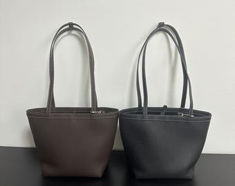 Leather Shoulder Bag, Soft Leather Underarm Bag, Minimal Shoulder Bag, Elegant Commuter Bag, Women's Handbags