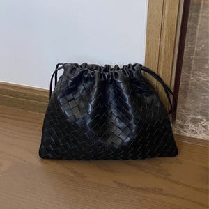 Weiche gewebte Leder Umhängetasche, Damen Unterarm Schultertasche, kleine Henkeltasche, Leder Hobo Bag