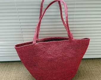 Raffia Straw Bag, Woven Tote Bag, Large Beach Straw Totes, Minimalist Raffia Tote Bag