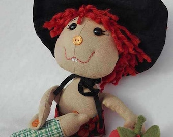 PDF pattern/Witch doll pattern/Soft sculpture doll/ Interactive doll/Halloween decor/Cloth doll pattern/Baby witch pattern/ Instant download