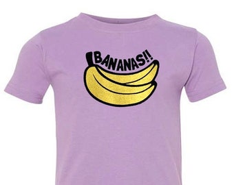 Bananas!! Purple TShirt - Toddler Sizes, Funny Text Tee, Baby Shower Gift, Party TShirt, Kid's Fun Tee