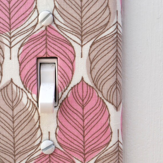 Items similar to Light Switch Plate Cover, wall decor white with pink