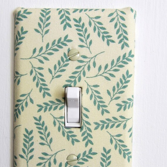 Items similar to Light Switch Plate Cover, wall decor cream with blue
