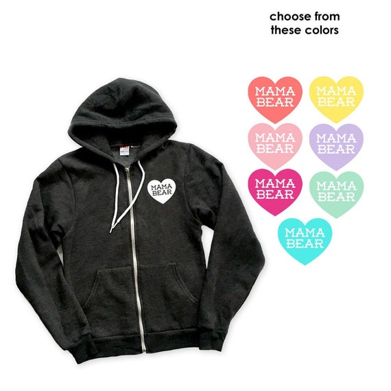 mama bear zip up hoodie