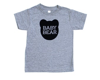 Baby Bear TriBlend Heather Grey TShirt with Black Print - Infant and Toddler sizes