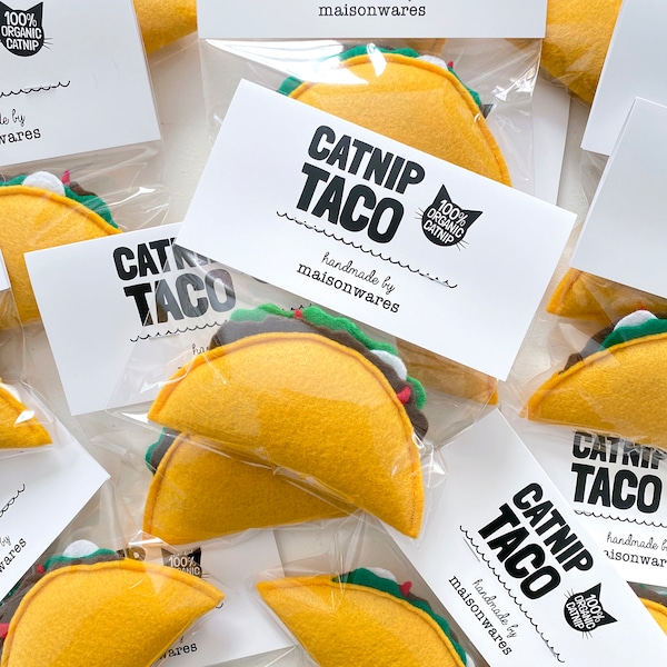 Catnip Taco - organic cat toy, cat treat - Ready to Ship, Gift for Cat Lover, Fast Food, Mexican, Fiesta