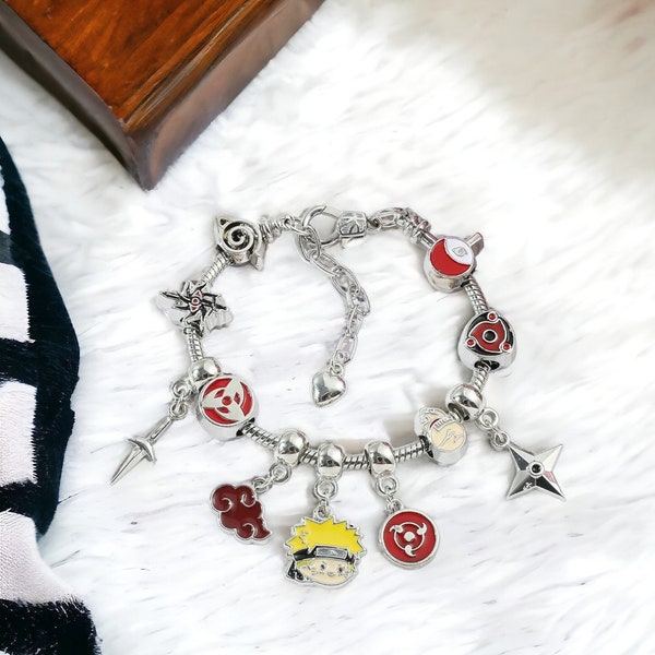 Naruto Anime Figure Bracelets | Hand Chains & Pendant | Kino Village, Hagakure, Akatsuki Beads | Cosplay Jewelry