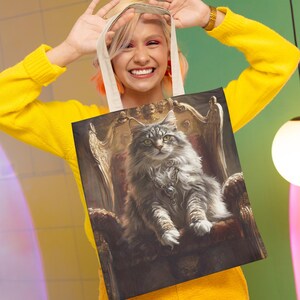 Majestic Cat Tote Bag, Cat Lover Gift, Feline Art Bag, Accessories for Pet Owners, Stylish Cat Lover Tote, Gift for Cat Moms