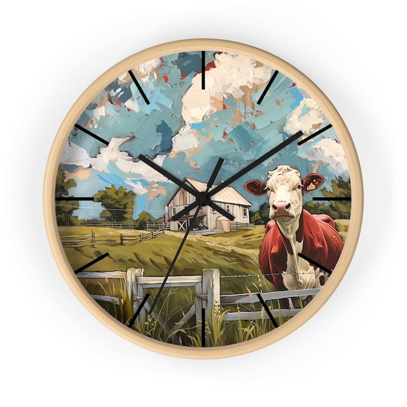 Farmhouse Scene Wall Clock - Etsy