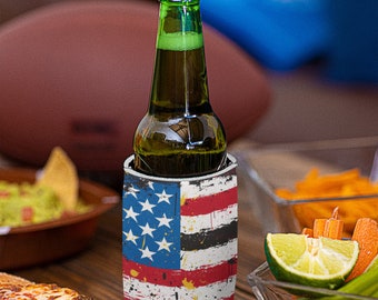 Blikkoeler Amerikaanse vlag: patriottische 4 juli Koozie