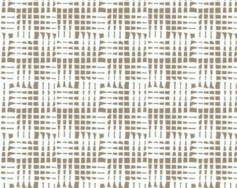 Abbagliante di Melissa Averinos Basketweave Brown Natural per Andover Fabrics dal cortile di 1/2