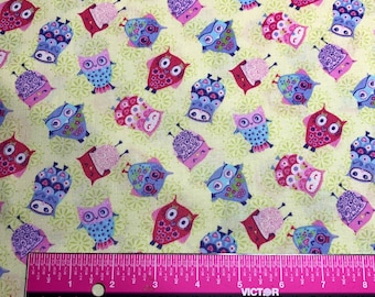 971 Gufi Spargere l'Henley Studio Makower UK 100% cotone