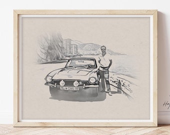 Custom Car Drawing from Photo - Personalized Sketch Art, Digital or Phiscal Print
