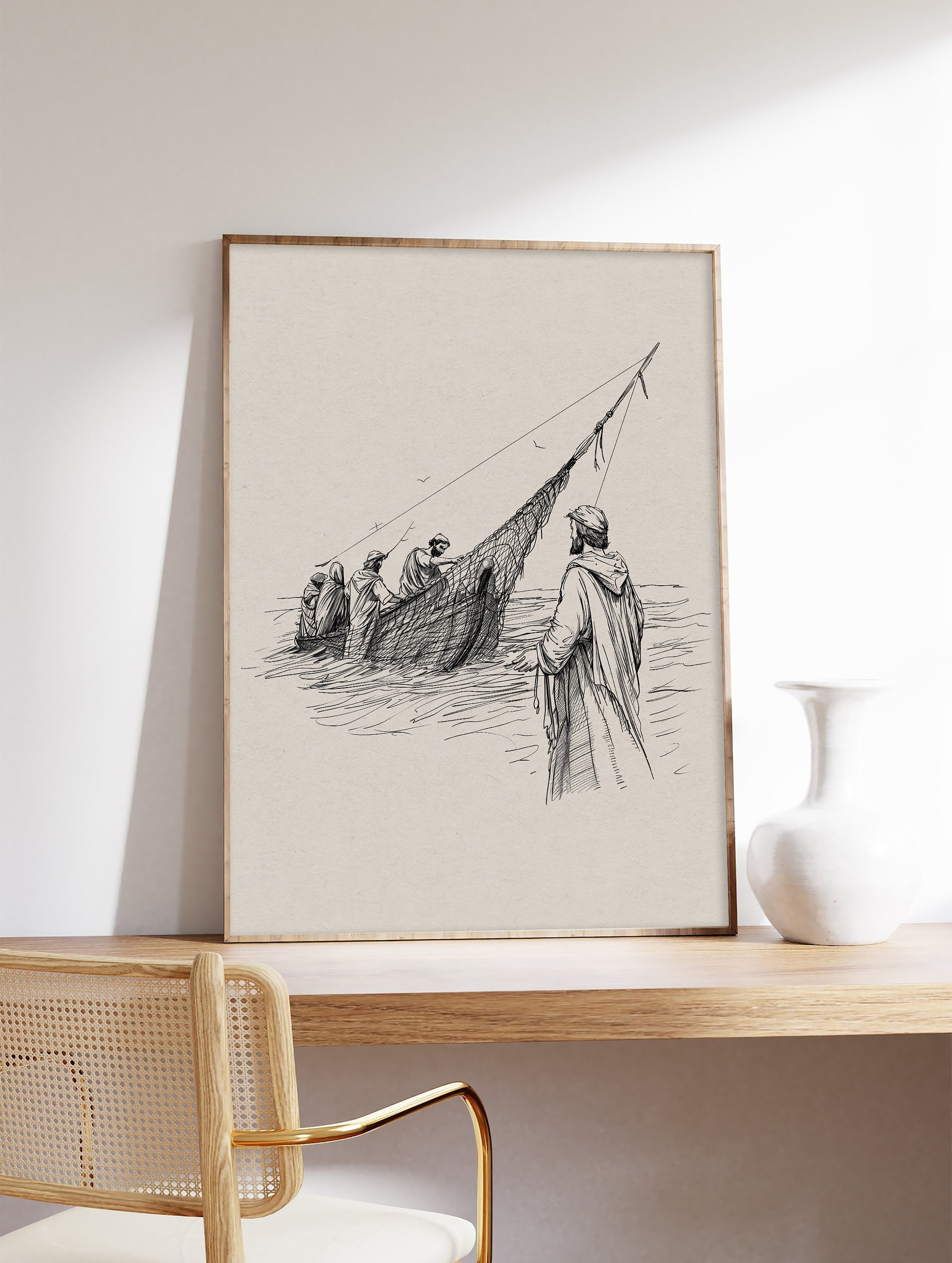 Fishers of Men Printable, Jesus Art Print Digital Download, Bible Story ...