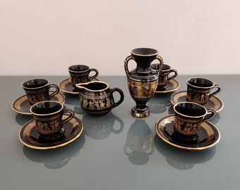 24k Gold hand made in Greece tea set