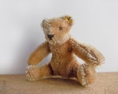 Steiff Bear, Vintage Miniature Steiff Teddy Bear, 1967-77 Original Teddy, Tiny Mohair Stuffed Bear Toy. Steiff Collectible Plush Teddy Bear.
