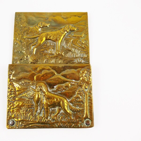 Mail Organizer, Brass Mail Holder, Hunting Dog Decor, Hanging Mail Organiser, Wall Mail Sorter, Wall Mount Mail Holder, Peerage England
