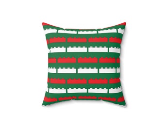 Coussin carré briques de Noël