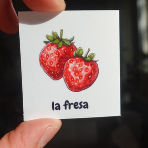 Comida | Español | Pegatinas | Set de 10 Stickers | Idiomas | Estilo Cartoon | Colorido | Aprender Español con Pegatinas