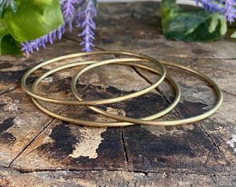 Brass Bangle Bracelet Set (3 Piece)