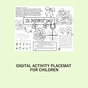 St. Patrick's Day placemat, printable at home, instant download, US Letter, 11 2x 8.5", JPG