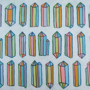 Original Painting &quot;26 Crystals&quot; Acrylic on Panel Colorful Prisms Feng Shui wall art decor hippie boho