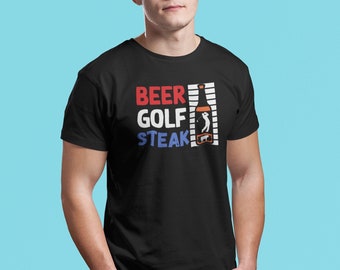 Funny Beer Golf Steak T-Shirt, Bachelor Party Golf Gift