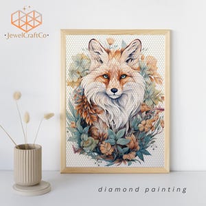 Bellissimo kit di pittura a diamante Fox 40x50cm, kit di gemme artistiche per adulti e bambini, kit fai da te di pittura con strass per numero, decorazione da parete per la casa