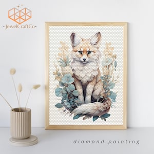Bellissimo kit di pittura a diamante Fox 40x50cm, kit di gemme artistiche per adulti e bambini, kit fai da te di pittura con strass per numero, decorazione da parete per la casa