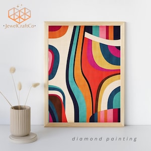 Abstract Art Diamond Painting Kit 40x50cm, Gem Art Kits For Adults And Kids, Diy Rhinestones Paint By Number Kit, Cubism, Home Wall Decor