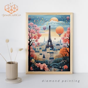 Paris Naive View Diamond Painting Kit 40x50cm, Gem Art Kits For Adults And Kids, Diy Rhinestones Paint By Number Kit, Home Wall Decor
