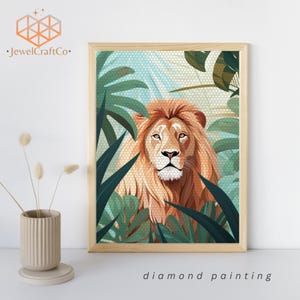 Lion Diamond Painting Kit 40x50cm, Animal 3d Painting, Gem Art Kits For Adults And Kids, Diy Rhinestones Kit, Home Wall Decor