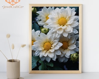 Daisies Art Diamond Painting Kit 40x50cm, Flowers 3d Painting, Gem Art Kits For Adults And Kids, Diy Rhinestones Kit, Home Wall Decor