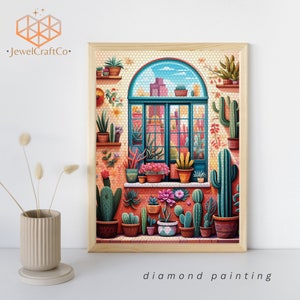 Succulents Art Diamond Painting Kit 40x50cm, Flowers 3d Painting, Gem Art Kits For Adults And Kids, Diy Rhinestones Kit, Home Wall Decor