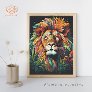 Lion Diamond Painting Kit 40x50cm, Gem Art Kits For Adults And Kids, Diy Rhinestones Paint By Number Kit, Home Wall Decor