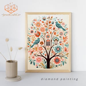 Naive Tree Diamond Painting Kit 40x50cm, Plant 3d Painting, Gem Art Kits For Adults And Kids, Diy Rhinestones Kit, Home Wall Decor