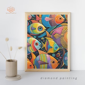 Beautiful Fish Diamond Painting Kit 40x50cm, Gem Art For Adults And Kids, Rhinestones Paint By Number Art, Ocean Painting Download