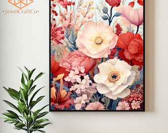 Paint By Number Kit, Wildflowers, Flowers Painting Kit, Painting Kits For Adults And Kids, Wall Art