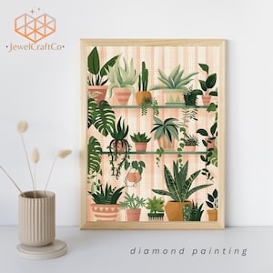 Plants Art Diamond Painting Kit 40x50cm, Plants 3d Painting, Gem Art Kits For Adults And Kids, Diy Rhinestones Kit, Home Wall Decor