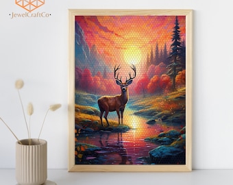 Deer Diamond Painting Kit 40x50cm, Animal 3d Painting, Gem Art Kits For Adults And Kids, Diy Rhinestones Kit, Home Wall Decor